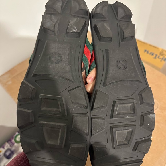 NWOT MENS GUCCI WEB AND LEATHER THONG SANDAL US 9. NO DUST BAG AND NO SHOE BOX. - Picture 7 of 8